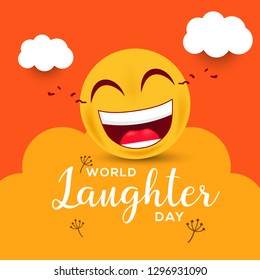 Illustration Of  World Laughter day Background With Smiley Emoticons.