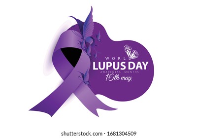 illustration of World Lupus Day with awareness ribbon 