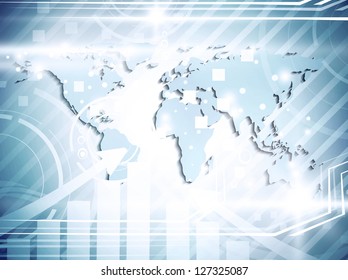 Illustration of World Map Abstract Business Background