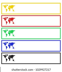 Illustration of the world map banner set. Elements of this image furnished by NASA 