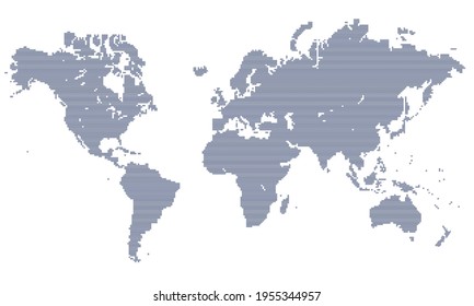 Ilustración de un mapa mundial dibujado con líneas rectas finas. Imagen de la comunicación de información.