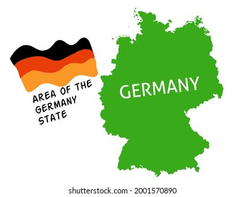 Illustration of a world map of the Germany state. There is also the national flag of Germany. These vectors can be used as picture frames, education, advertisements and navigation guides.