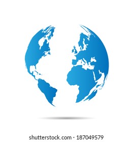 Illustration of a world map isolated on a white background.