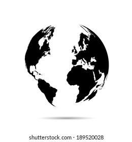 Illustration of a world map isolated on a white background.