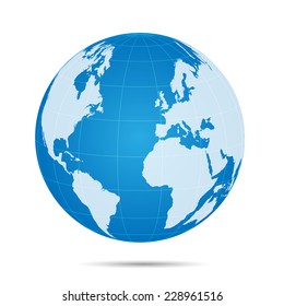 Illustration of a world map isolated on a white background.