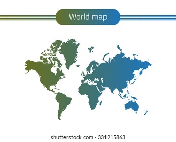 Illustration of world map isolated on white background