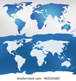 Illustration of the world map. Mercator projection