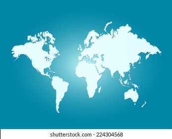 Illustration of a world map on a colorful background.