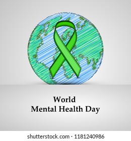 illustration of World Mental Health Day Background  