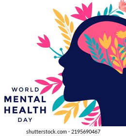 illustration world mental health day design concept