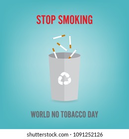 Illustration of World No Tobacco Day Concept Stop Smoking.Vector
