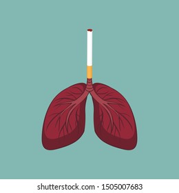 Illustration Of World No Tobacco Day lung and cigareett