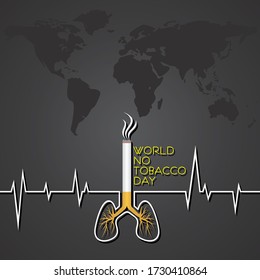 Illustration Of World No Tobacco Day which are held on 31 may,stop smoking concept