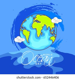 Illustration Of World Ocean Day Background.