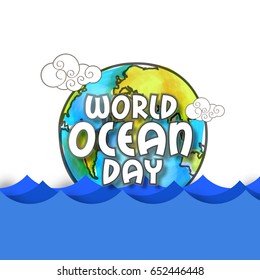 Illustration Of World Ocean Day Background.