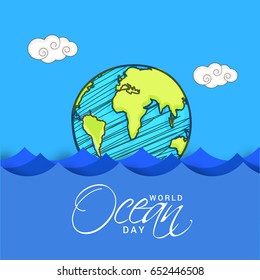 Illustration Of World Ocean Day Background.