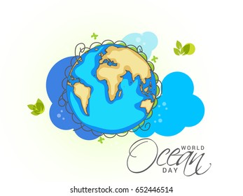 Illustration Of World Ocean Day Background.