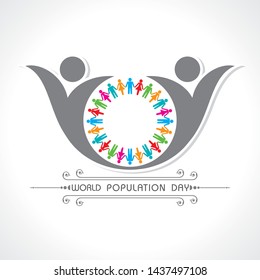 Illustration of World Population day Greeting-11 july