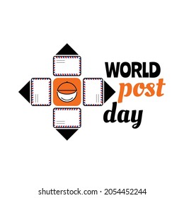 Illustration World Post Day with white Background. Vector templates for greeting card, logo, icon