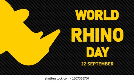 Illustration for World Rhino Day on 22 September each year, Great for card, Banner and emblem, Carbon fiber background.	