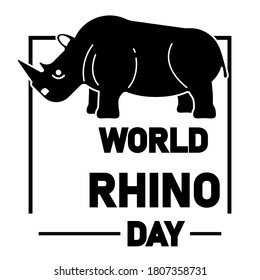 Illustration for World Rhino Day on 22 September each year, Minimal Rhino logo illustrations, Great for card, Banner and emblem. 