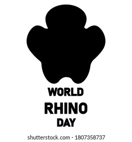 Illustration for World Rhino Day on 22 September each year, Minimal Rhino footprint illustrations, Great for card, Banner and emblem. 