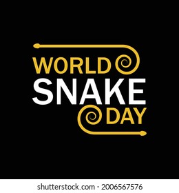 Illustration World Snake Day lettering on dark background