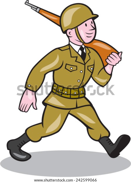 Illustration World War Two American Soldier Stock Vector (Royalty Free ...