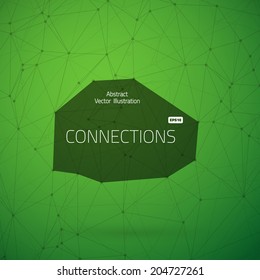 Illustration of Worldwide Network Technology Lines with Dots Connection Vector Background