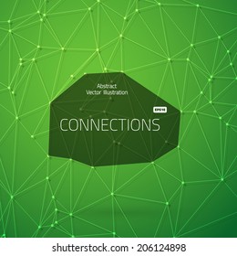 Illustration of Worldwide Network Technology Lines with Dots Connection Vector Background