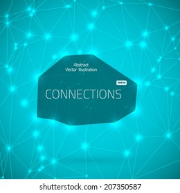 Illustration of Worldwide Network Technology Lines with Dots Connection Vector Background