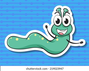 Illustration of a worm with background