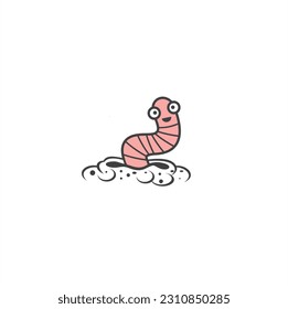 illustration of worm, worm icon, vector art.