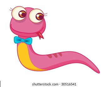 Illustration of a worm on white