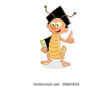illustration of  worm professor