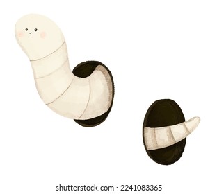 illustration of a worm that pours out of a black hole