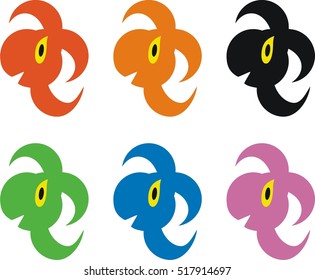 Illustration of a worm-like character resembling the shape of a palm tree