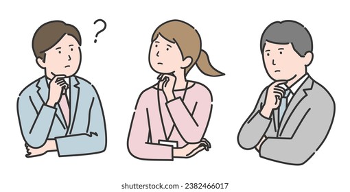 Illustration of a worried business person