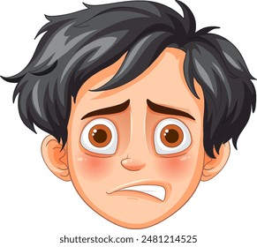 Illustration of a worried cartoon face