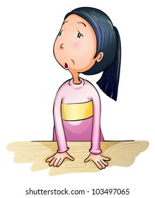 Illustration of worried and confused girl