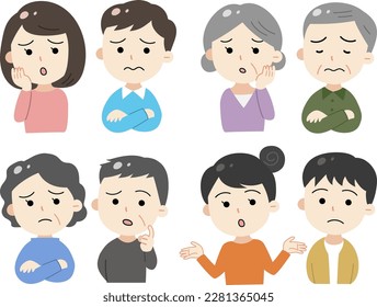 Illustration of a worried couple and a speech bubble