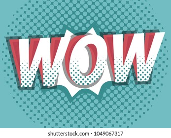 illustration of wow comic book, pop art background