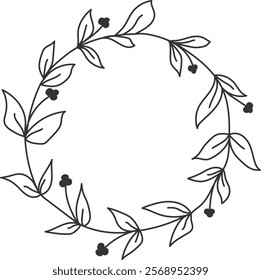 An illustration of a wreath with distinctive hand drawn lines