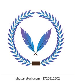 a illustration of wreath feathers bird