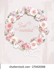 Illustration of wreath made of roses