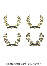 Illustration of wreath, wreath set