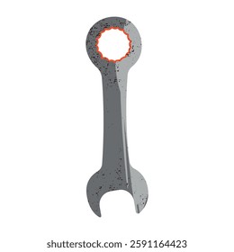 Illustration of a wrench tool. Element for use in design projects, workshops, and educational materials.