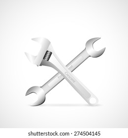 Illustration of wrenches isolated on a white background.