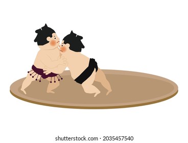 Eine Illustration von Wrestler und Ring.
Eine Clipkunst des Sumo-Ringers.
Traditioneller japanischer Nationalsport "Sumo".
