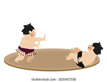 Eine Illustration von Wrestler und Ring.
Eine Clipkunst des Sumo-Ringers.
Traditioneller japanischer Nationalsport "Sumo".
